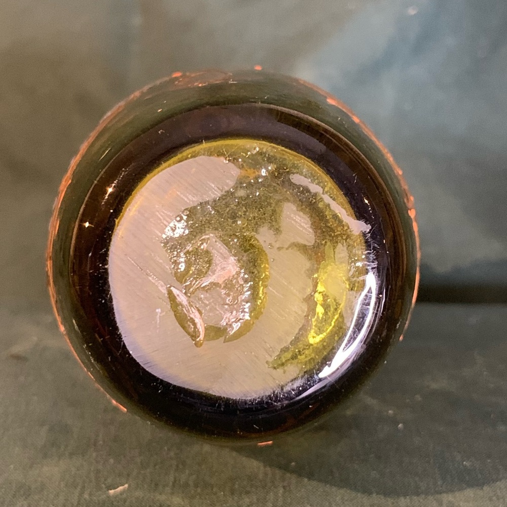VTG Handpainted Bohemian Amber Glass Bottle with Stopper - Picture 13 of 13